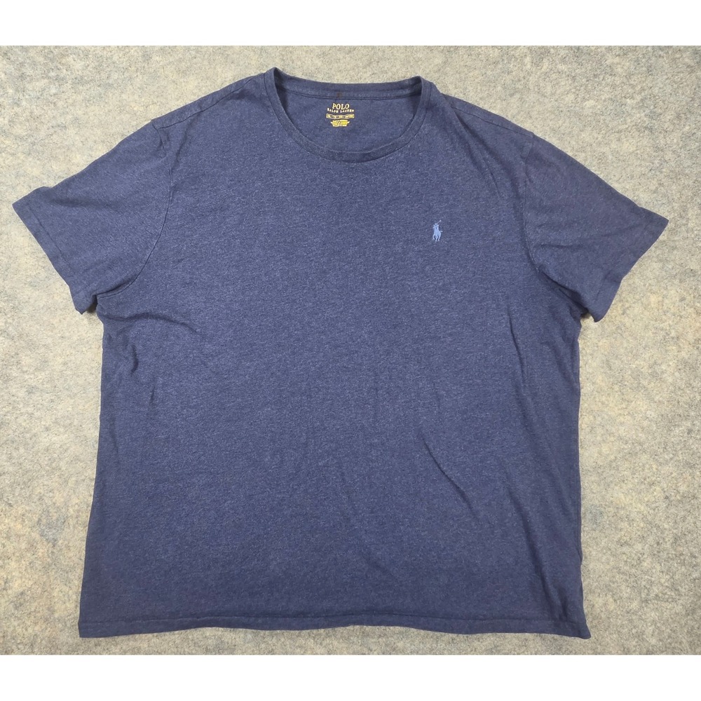 Polo Ralph Lauren Mens XXL Navy Blue Heather Cotton Short Sleeve Pony T-Shirt